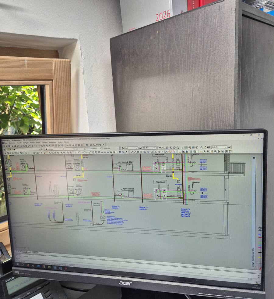 CAD-Arbeitsplatz – Ausführungsplanung Heizung & Sanitär